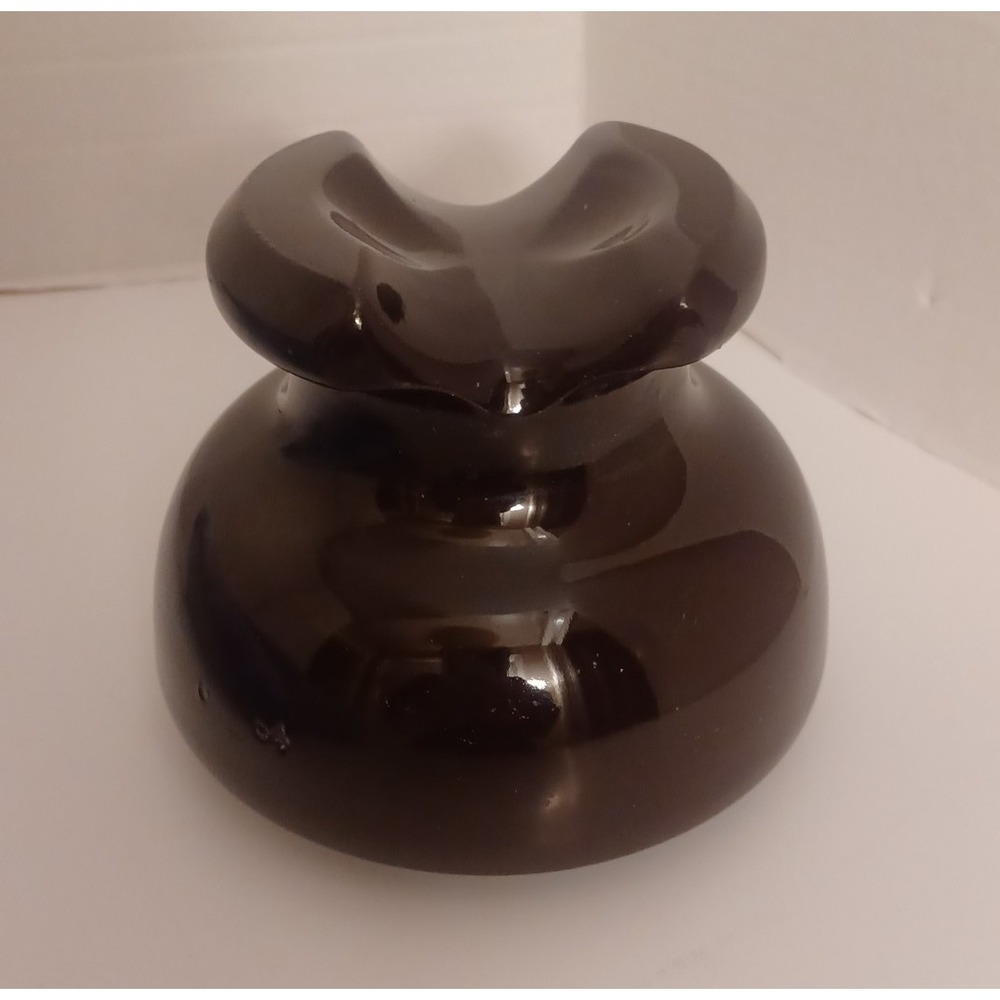 Vintage Brown LARGE Ceramic Porcelain Electric Insulator